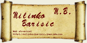 Milinko Barišić vizit kartica